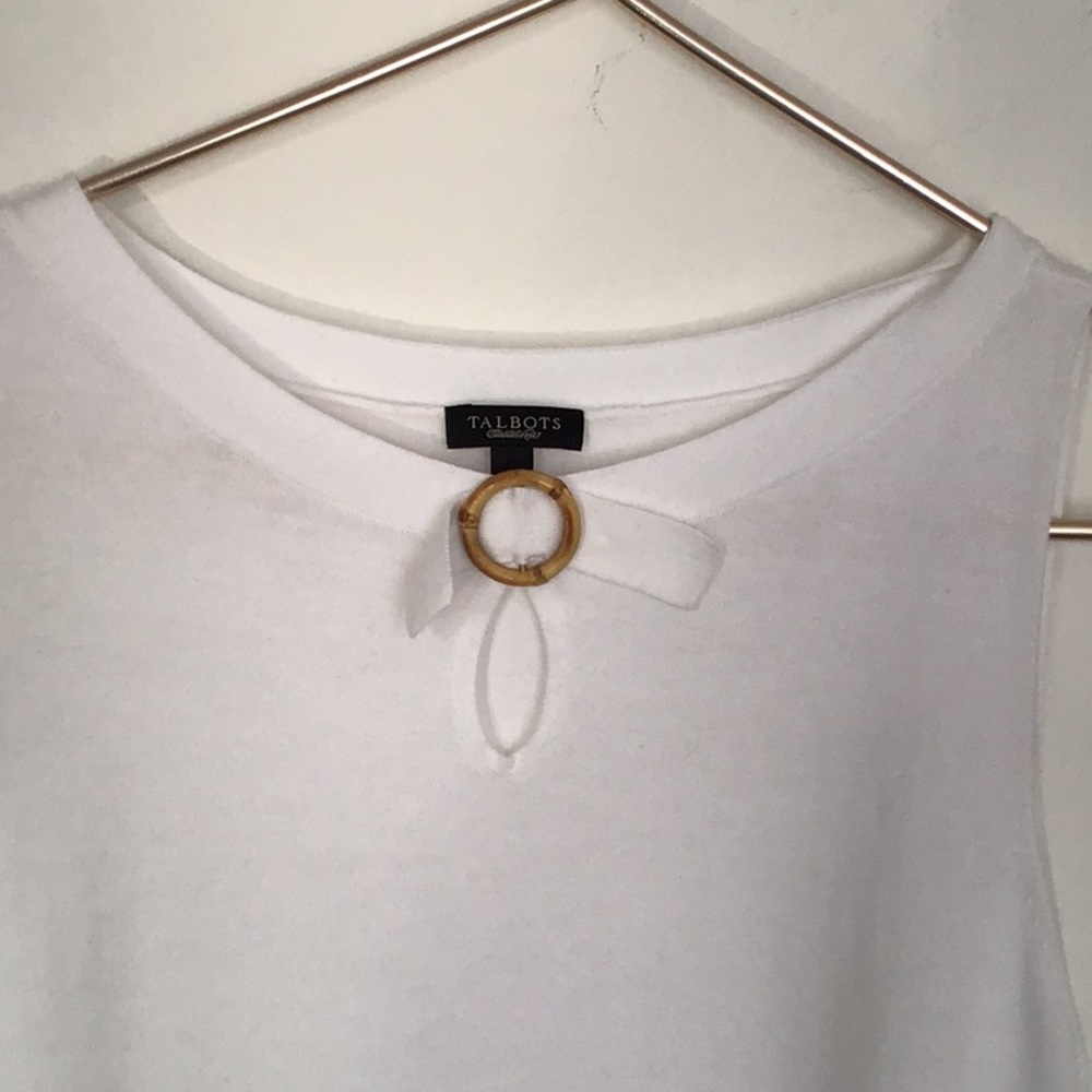 Talbots white sleeveless top size M